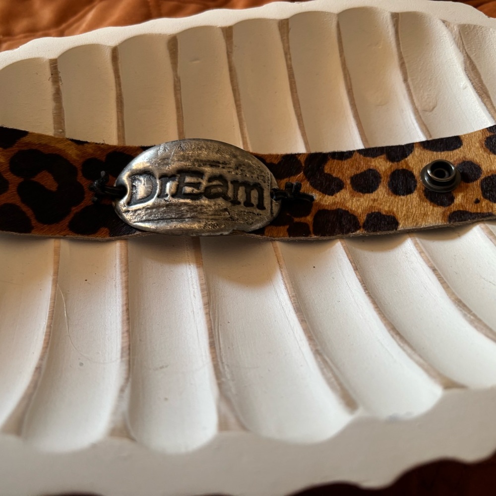 Leopard Print Bracelet with Silver Dream Plate